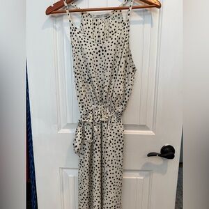 Collective Concepts Black Polka Dot Cream Jumpsuit
